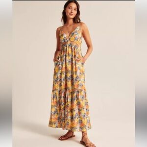 NWT Abercrombie & Fitch Plunge Cutout Maxi Dress